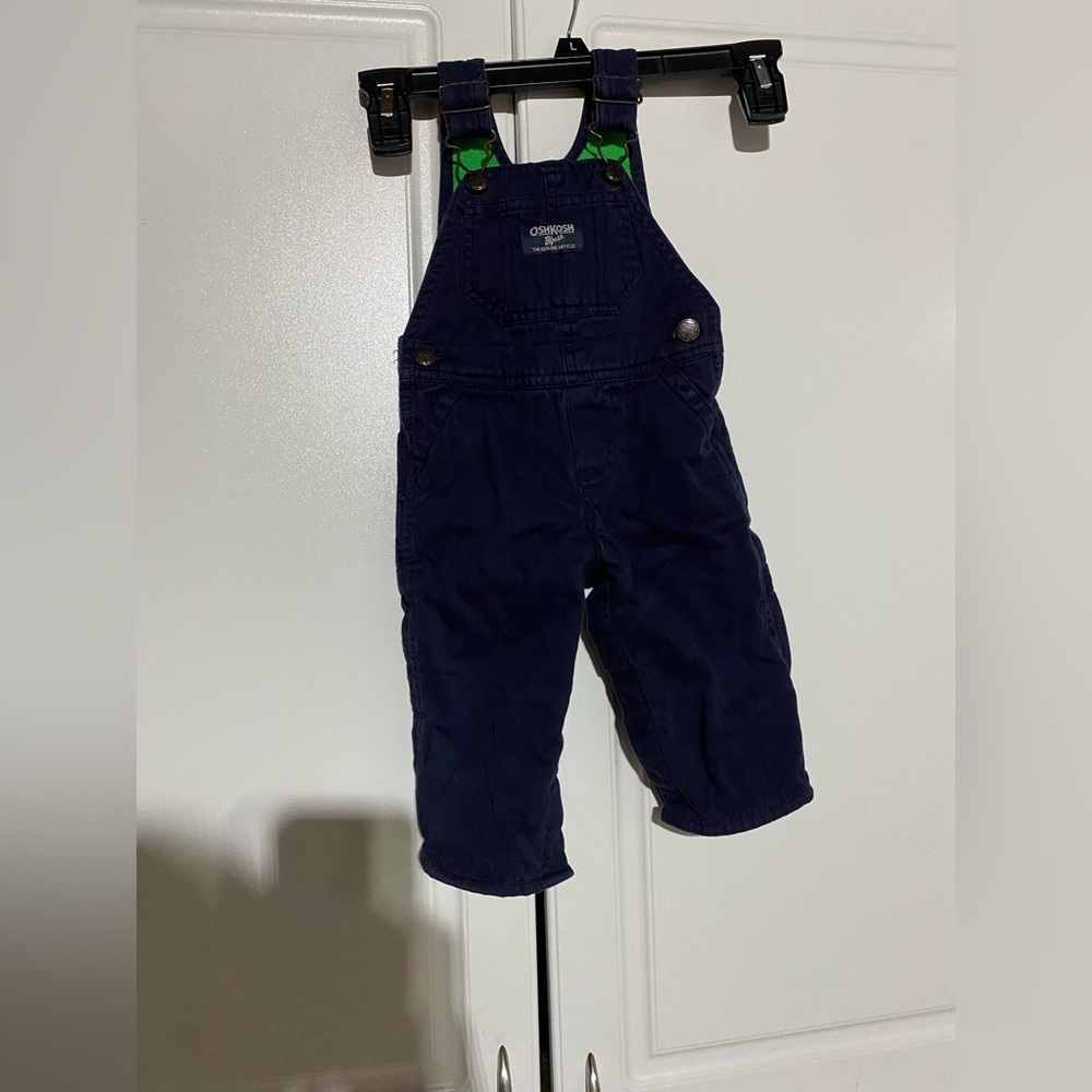 OshKosh B'gosh Dark Blue Kids Overalls Fleece Lined